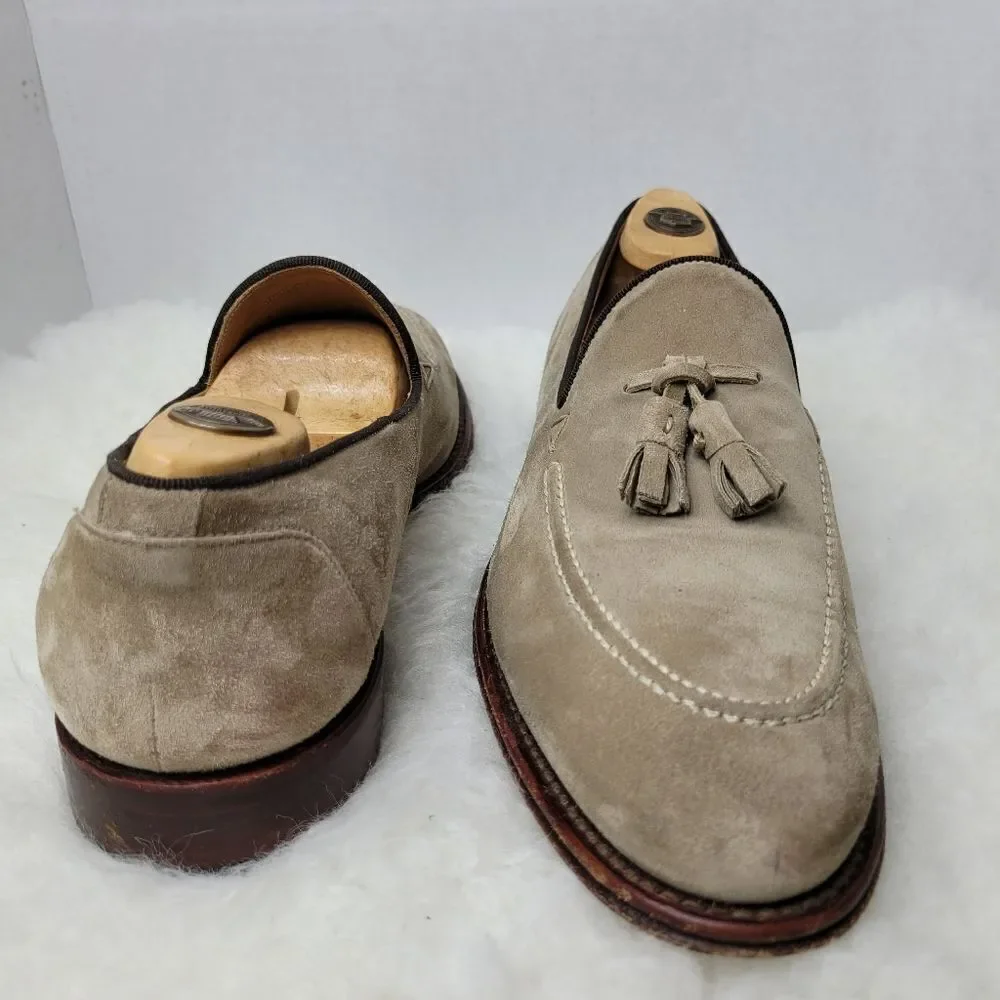 O'Keeffe Ian Gray Suede Loafer Tassels Mens Shoes Size 8.5
